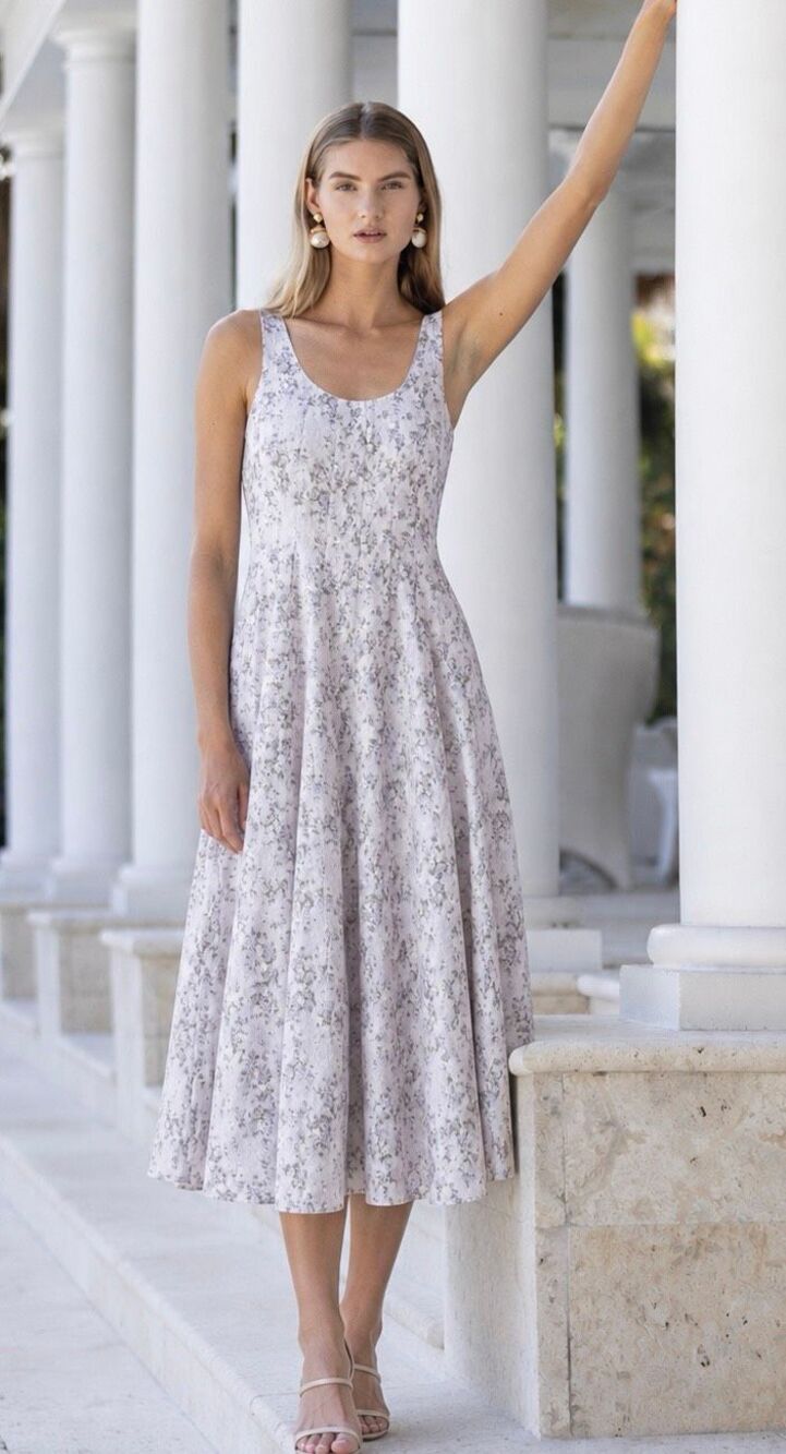 NWT hyacinth house Tuckernuck lavender floral jacquard maxi dress, Lrg $268